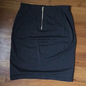 Grey pencil skirt with gold zipper size 8